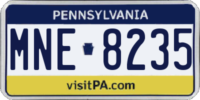 PA license plate MNE8235