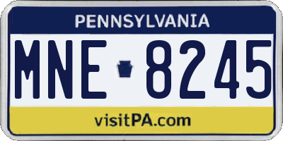 PA license plate MNE8245