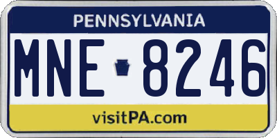 PA license plate MNE8246