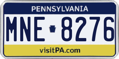 PA license plate MNE8276