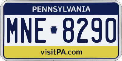 PA license plate MNE8290