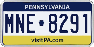 PA license plate MNE8291