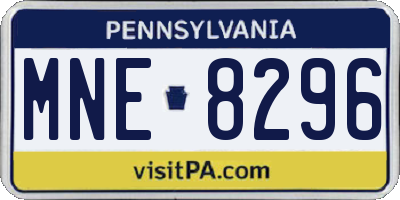 PA license plate MNE8296