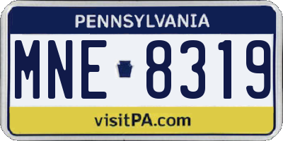 PA license plate MNE8319