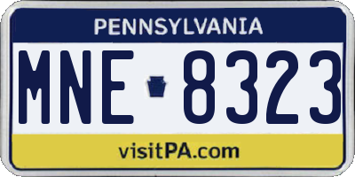 PA license plate MNE8323