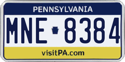 PA license plate MNE8384