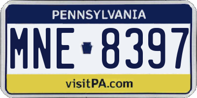 PA license plate MNE8397