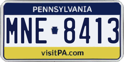 PA license plate MNE8413