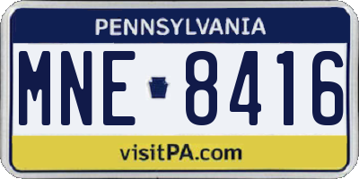 PA license plate MNE8416