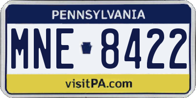 PA license plate MNE8422