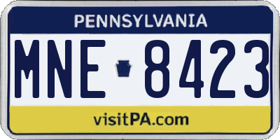 PA license plate MNE8423