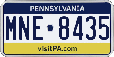 PA license plate MNE8435