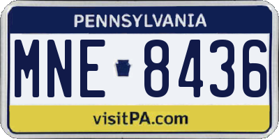 PA license plate MNE8436