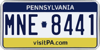 PA license plate MNE8441