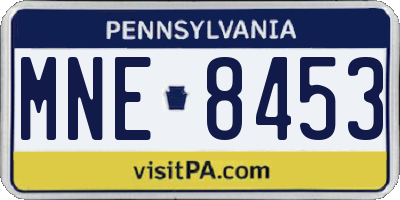 PA license plate MNE8453