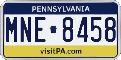 PA license plate MNE8458