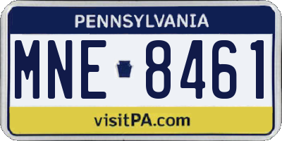 PA license plate MNE8461