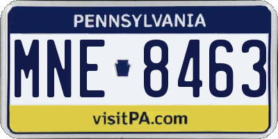 PA license plate MNE8463
