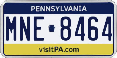 PA license plate MNE8464