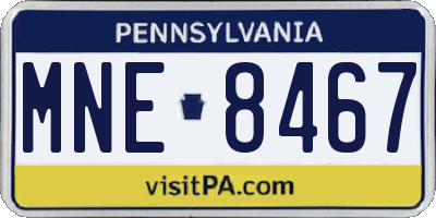 PA license plate MNE8467