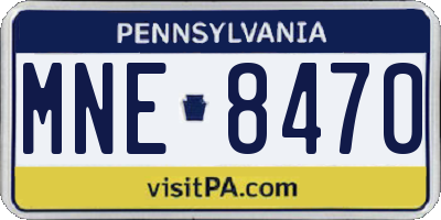 PA license plate MNE8470