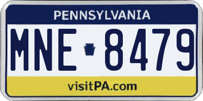 PA license plate MNE8479