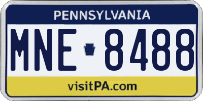 PA license plate MNE8488