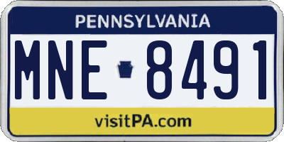 PA license plate MNE8491