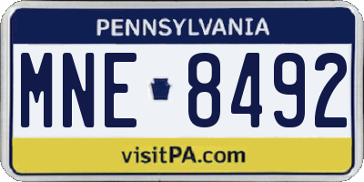 PA license plate MNE8492