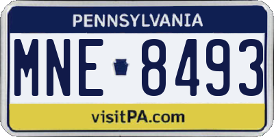 PA license plate MNE8493