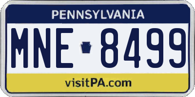 PA license plate MNE8499