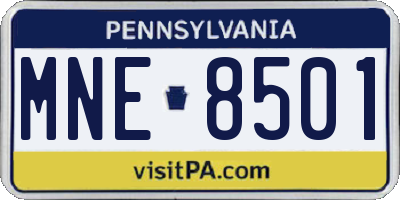 PA license plate MNE8501