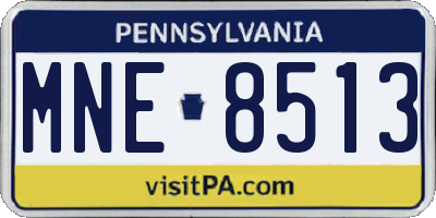 PA license plate MNE8513