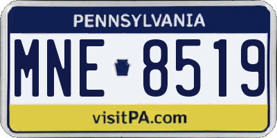 PA license plate MNE8519