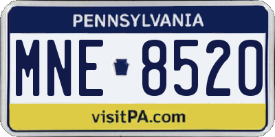PA license plate MNE8520