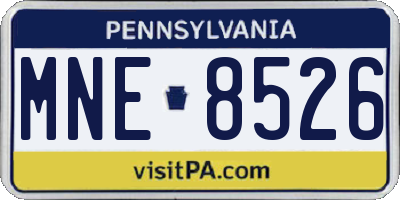 PA license plate MNE8526