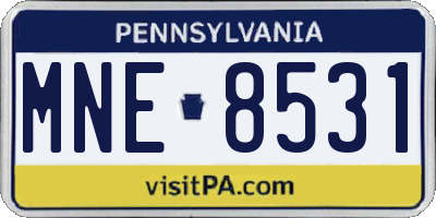 PA license plate MNE8531