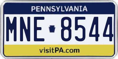 PA license plate MNE8544