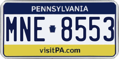 PA license plate MNE8553