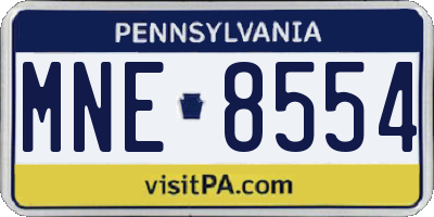 PA license plate MNE8554