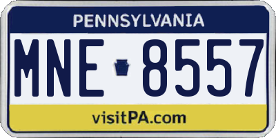 PA license plate MNE8557