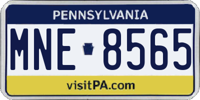 PA license plate MNE8565