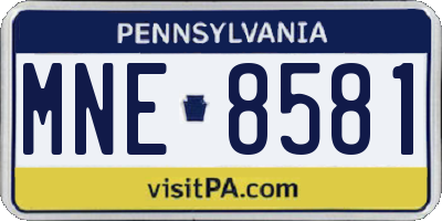 PA license plate MNE8581