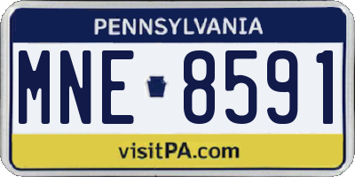 PA license plate MNE8591