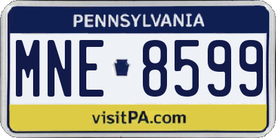 PA license plate MNE8599