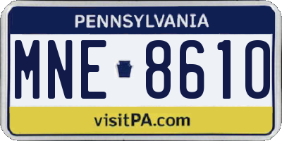 PA license plate MNE8610