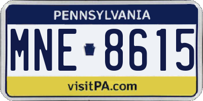PA license plate MNE8615