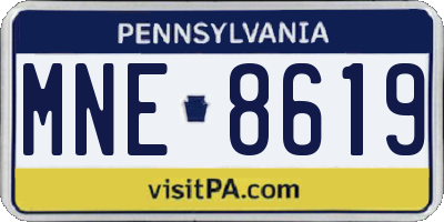 PA license plate MNE8619