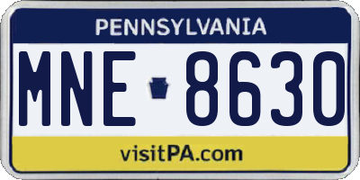 PA license plate MNE8630