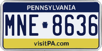 PA license plate MNE8636